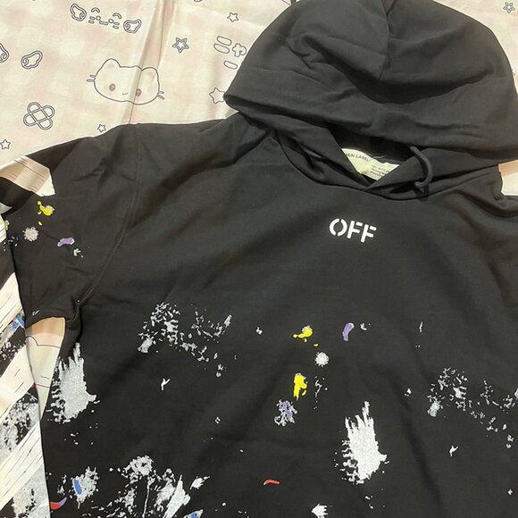 Off-White Black Graffiti Hooded Sweatshirt - Picture 2 of 7